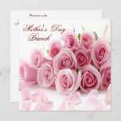 ロマンチックローズブーケ&花びらマザーズの日 招待状 (正面/裏面)