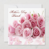 ロマンチックローズブーケ&花びらマザーズの日 招待状 (正面)
