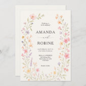 ロマンチックワイルドフラワーアーチ結婚式招待状 招待状 (正面/裏面)