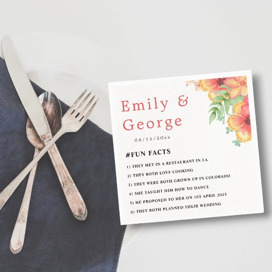 ロマンチックワイルドフラワーズボタニカルボ結婚ホフローラ スタンダードカクテルナプキン