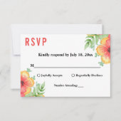 ロマンチックワイルドフラワーズボタニカルボ結婚ホフローラ 出欠カード (正面)