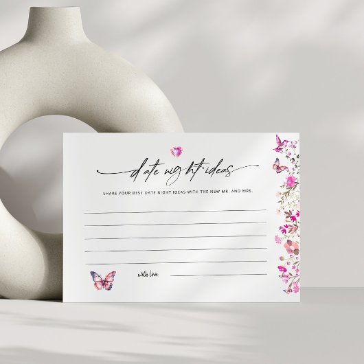 ロマンチックワイルドフラワーデイトナイトアイディアブライダルシャワー エンクロージャーカード