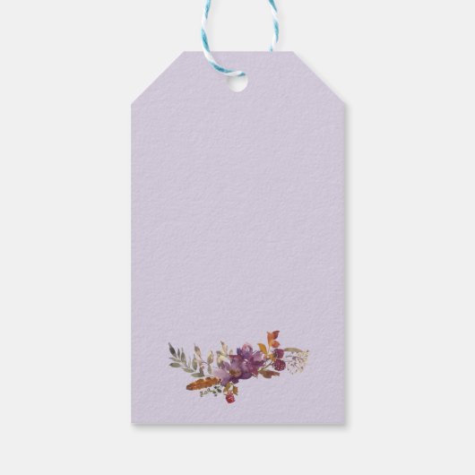 ロマンチックワイルドフラワーブライダルシャワーギフトラベル ギフトタグ (裏面)