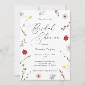 ロマンチックワイルドフラワーブライダルシャワー 招待状 (正面)