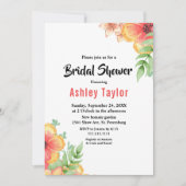 ロマンチックワイルドフラワーボタニカルフローラブライダルシャワー 招待状 (正面)
