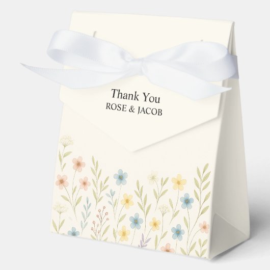 ロマンチックワイルドフラワー結婚式の引き出物ボックス フェイバーボックス (正面)