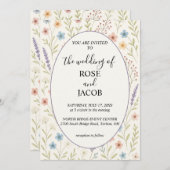 ロマンチックワイルドフラワー結婚式招待状 招待状 (正面/裏面)