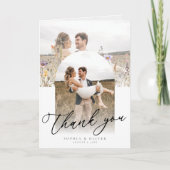 ロマンチックワイルドフラワー開花結婚フローラ サンキューカード (正面)