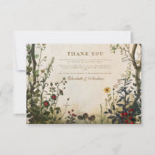 ロマンチックワイルド庭園の結婚式 サンキューカード (正面)
