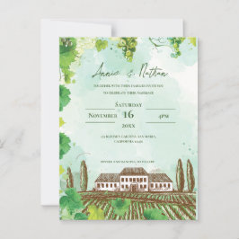 ロマンチックヴィネヤール&グラフェイン結婚式招待状 ポストカード