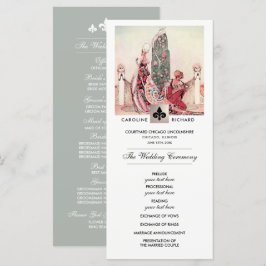 ロマンチックヴィンテージアートカスタムウェディングプログラム プログラム