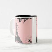 ロマンチックヴィンテージエッフェルタワー結婚パリ ツートーンマグカップ (正面左)