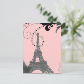 ロマンチックヴィンテージエッフェルタワー結婚パリ ポストカード (スタンド正面)