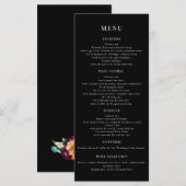 ロマンチックヴィンテージオランダ結婚花模様のメニューカード メニュー (正面/裏面)