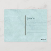 ロマンチックヴィンテージスタイルブルーシーシェル ポストカード (裏面)