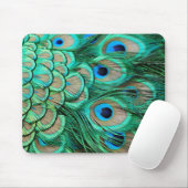 ロマンチックヴィンテージターコイズティール（緑がかった色）結婚ピーコック マウスパッド (マウス)