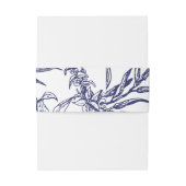 ロマンチックヴィンテージネイビーブルー金ゴールドボタニッ結婚クス 招待状ベリーバンド (裏面例)