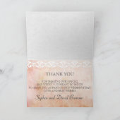 ロマンチックヴィンテージバラとレ結婚ースのありがとう サンキューカード (内部)