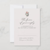 ロマンチックヴィンテージバラテーマ応答カード 出欠カード (正面)