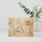 ロマンチックヴィンテージパリイン春コラージュ ポストカード (スタンド正面)