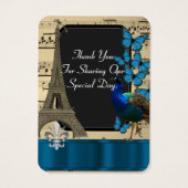 ロマンチックヴィンテージパリ感謝してい結婚式の引き出物ユーラベル (裏面)
