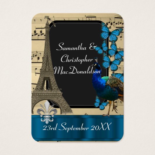 ロマンチックヴィンテージパリ感謝してい結婚式の引き出物ユーラベル (正面)