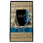 ロマンチックヴィンテージパーソナライズされたパ結婚リス スモールペーパーバッグ (正面)