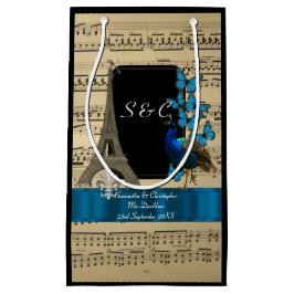 ロマンチックヴィンテージパーソナライズされたパ結婚リス スモールペーパーバッグ