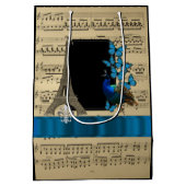 ロマンチックヴィンテージパーソナライズされたパ結婚リス ミディアムペーパーバッグ (裏面)