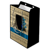 ロマンチックヴィンテージパーソナライズされたパ結婚リス ミディアムペーパーバッグ (裏面アングル)