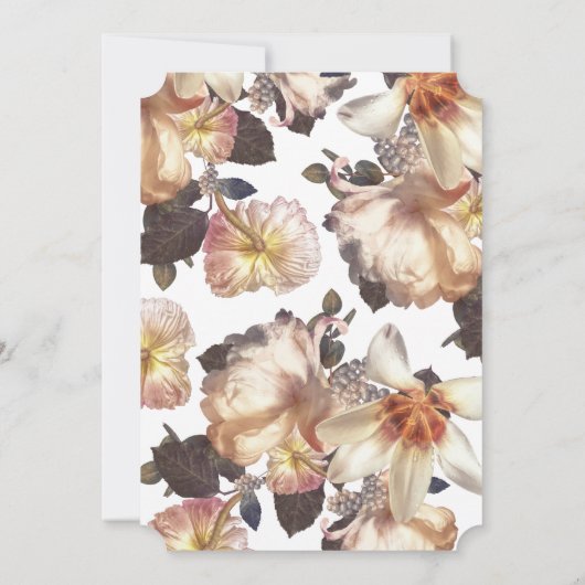 ロマンチックヴィンテージフラワーフローラ結婚式招待状 招待状 (裏面)