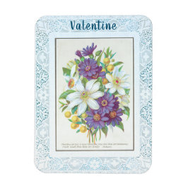 ロマンチックヴィンテージフラワーレース縁どバレンタイン マグネット