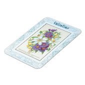 ロマンチックヴィンテージフラワーレース縁どバレンタイン マグネット (左側)