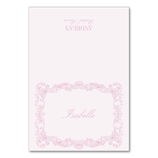 ロマンチックヴィンテージフレームブライダルシャワー座席表 テーブルナンバー (正面)