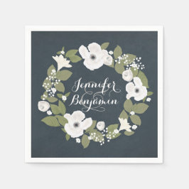 ロマンチックヴィンテージフローラ結婚リースのナプキン スタンダードカクテルナプキン