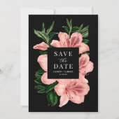 ロマンチックヴィンテージフローラ赤面ピンクブラック結婚ズ セーブザデート (正面)