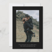 ロマンチックヴィンテージフローラ赤面ピンクブラック結婚ズ セーブザデート (裏面)