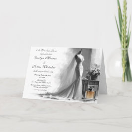 ロマンチックヴィンテージブライダルスケッチ結婚式招待状 招待状