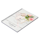 ロマンチックヴィンテージ春結婚フラワーズゲストブック ノートブック (左側)