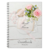 ロマンチックヴィンテージ春結婚フラワーズゲストブック ノートブック (正面)