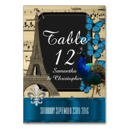 ロマンチックヴィンテージ結婚パリス テーブルナンバー