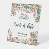 ロマンチックヴィンテージ花結婚式カードギフト 台座サイン (正面)