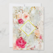 *~ロマンチックヴィンテージAR26 QR RSVPフローラ結婚のI 招待状 (正面)