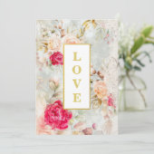 *~ロマンチックヴィンテージQR AR26 RSVPフローラ結婚s 招待状 (スタンド正面)