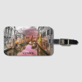 ロマンチックヴェネツィアイタリアゴンドラシティビュー ラゲッジタグ (正面横)