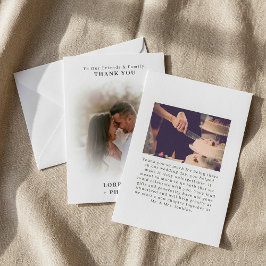 ロマンチック二重写真グラデーショ結婚ン効果 サンキューカード