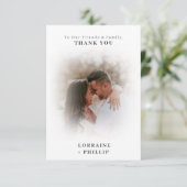 ロマンチック二重写真グラデーショ結婚ン効果 サンキューカード (スタンド正面)