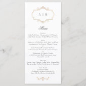 ロマンチック伝統的な金ゴールドモノグラ結婚ムの メニュー (正面)