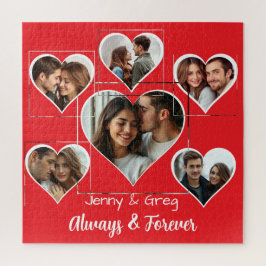 ロマンチック六写真テンプレート ジグソーパズル