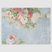 ロマンチック動揺してなピンクのバラ&古いスクリプト 薄葉紙 (正面)